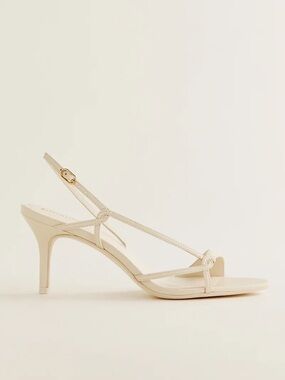 Reformation Nino Slingback — Cream Strappy Slingback Heeled Sandal